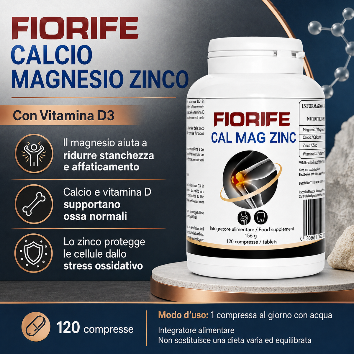 Fiorife Calcio Magnesio Zinco - benefici e modo d'uso
