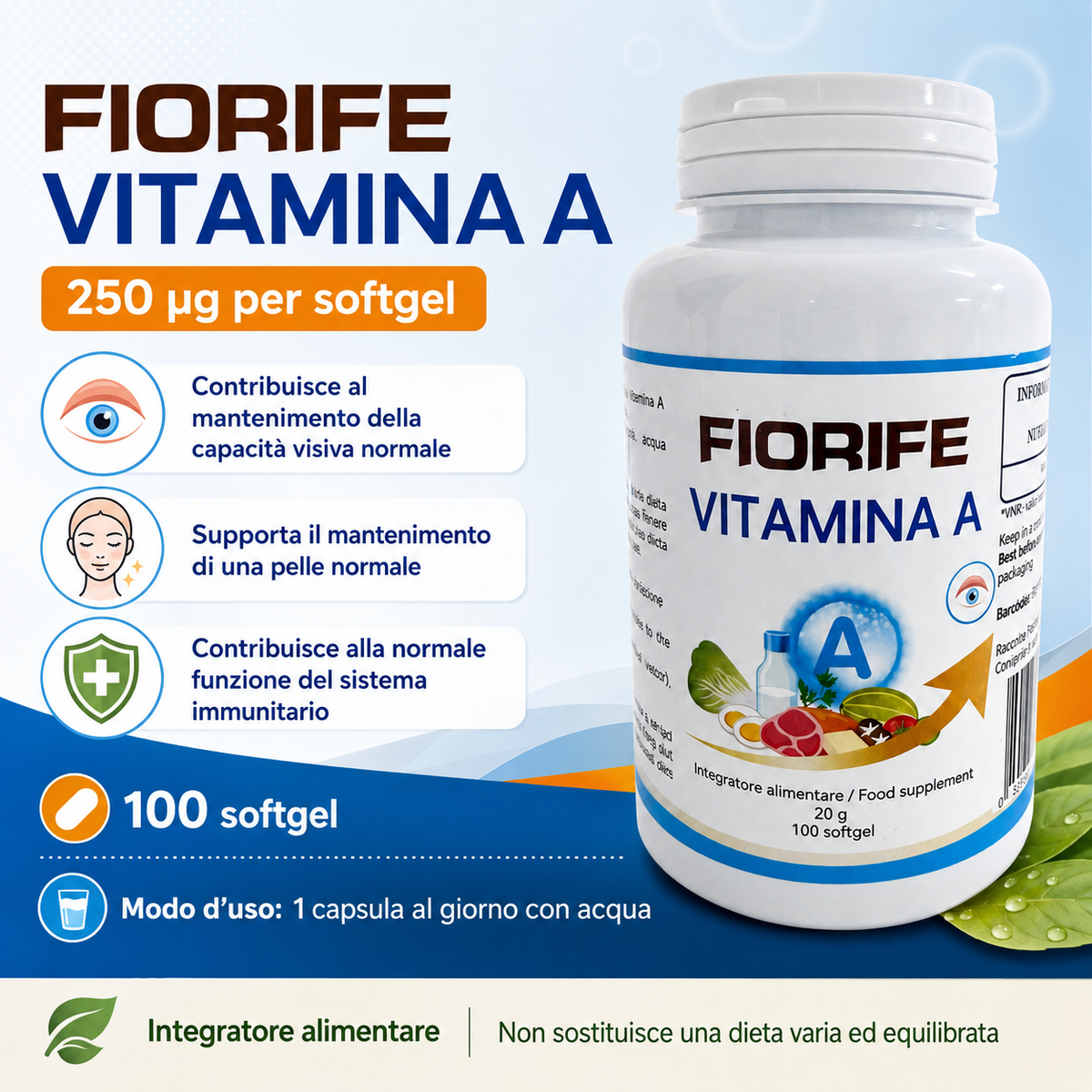 Fiorife Vitamina A - benefici e modo d'uso