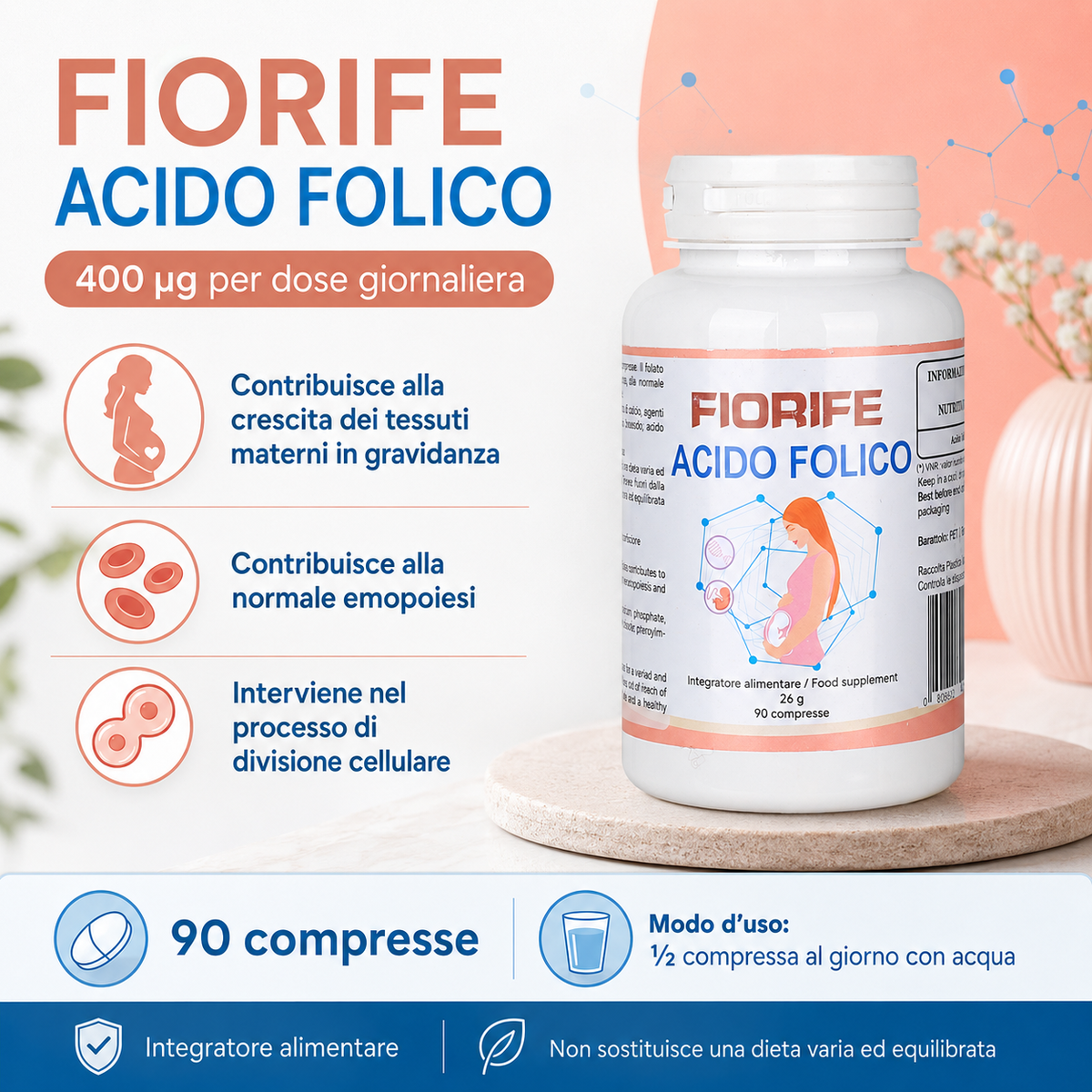 Fiorife Acido Folico - benefici e modo d'uso