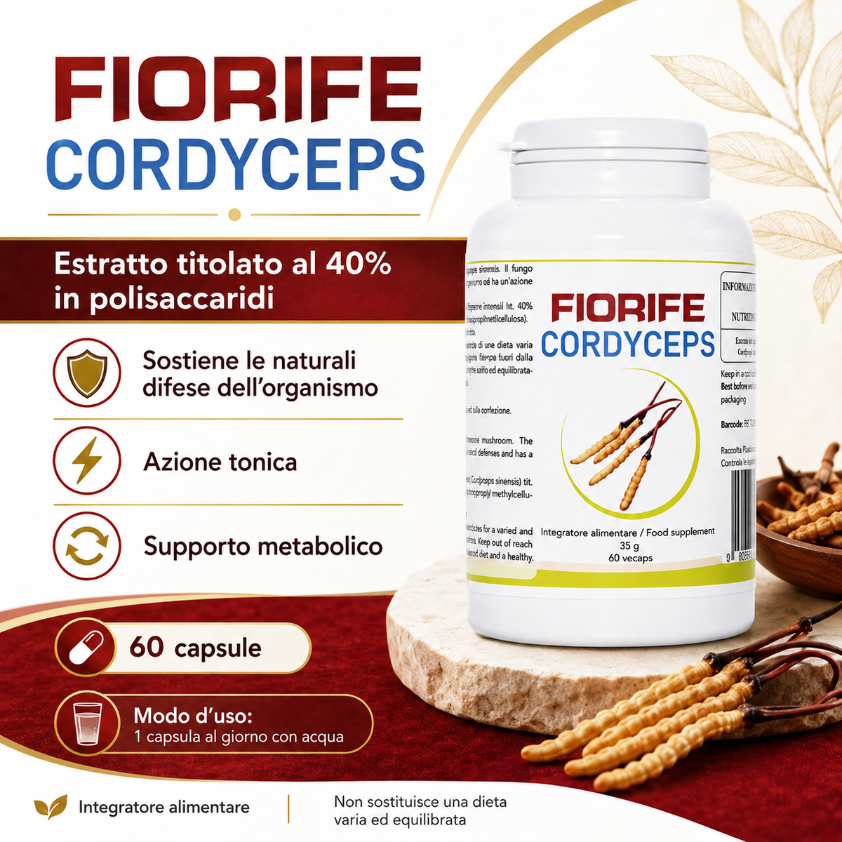 Fiorife Cordyceps - caratteristiche e modo d'uso