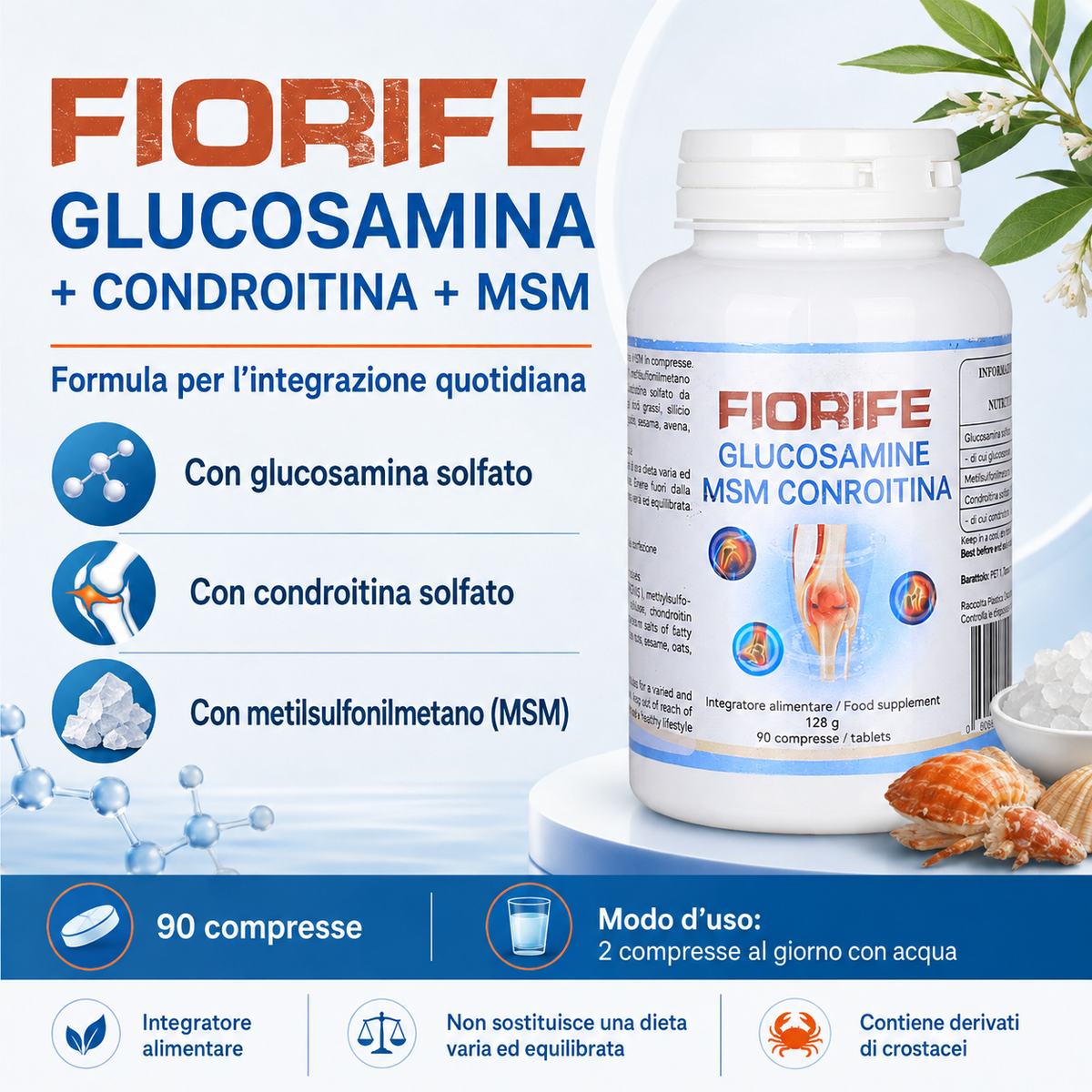 Fiorife Glucosamina Condroitina MSM - composizione e modo d'uso
