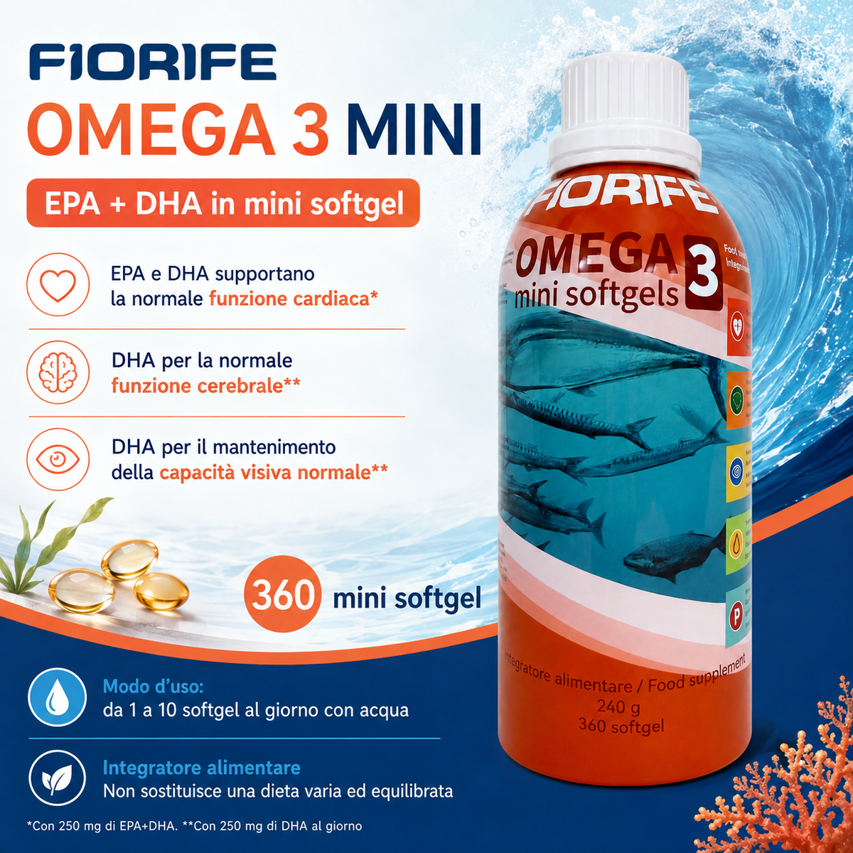 Fiorife Omega 3 Mini - benefici e modo d'uso