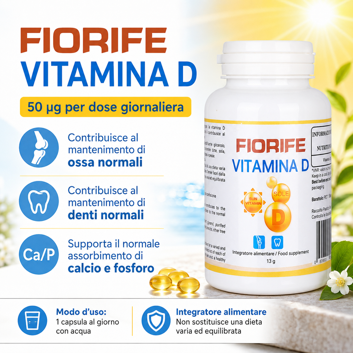 Fiorife Vitamina D - benefici e modo d'uso