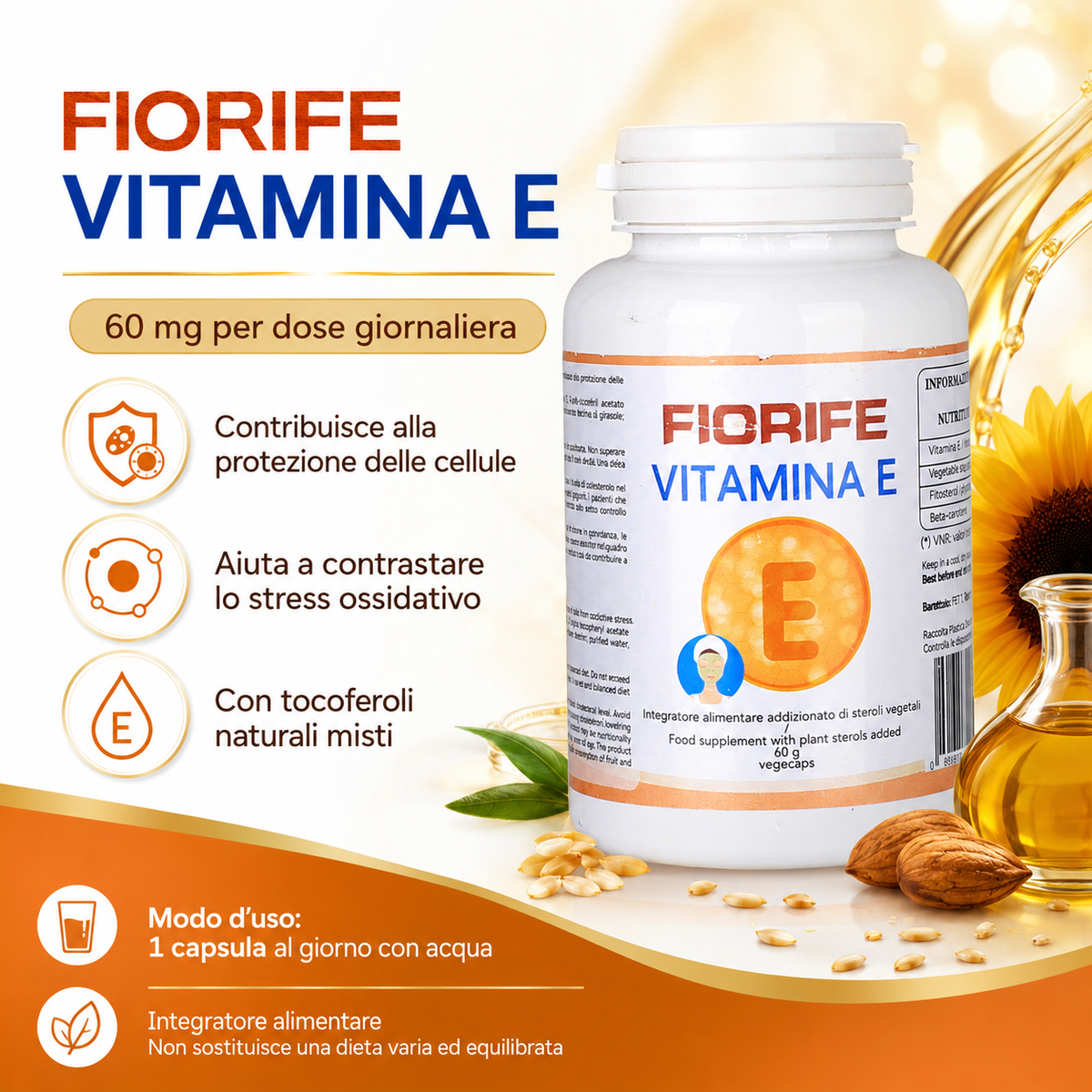 Fiorife Vitamina E - benefici e modo d'uso